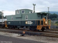 BC Rail steel centre-cupola caboose 1876 is pictured at North Vancouver BC, in August 1976.