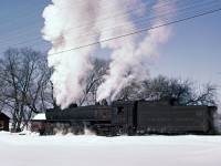 Steam and snow - always an impressive combination!
<br>
<br>
Mr. Rosamond's large-format slide was initially scanned by DigMyPics in Arizona.  Additional digital editing courtesy of Mr. Raymond Farand.