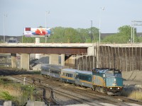 VIA 6455 leads VIA 39 past new highway construction by Turcot West.