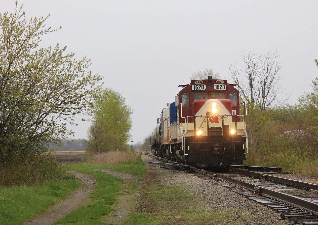 An OSR job heads back to St. Thomas after doing some work in Aylmer on the Cayuga Spur. There's not much left of Yarmouth Diamond today unfortunately. This once busy junction was where the CASO and Cayuga Subdivisions crossed just east of St. Thomas.