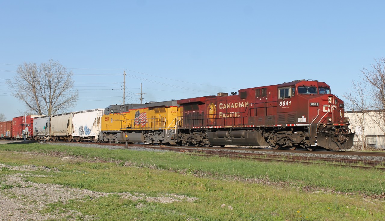 After hauling an ethanol train earlier in the week, this duo returns on a manifest train.