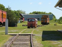 Various preserved railway equipment from both CN and Canadian Pacific is seen at the Memory Junction Railway Museum in Brighton, Ontario on a summer morning. 
