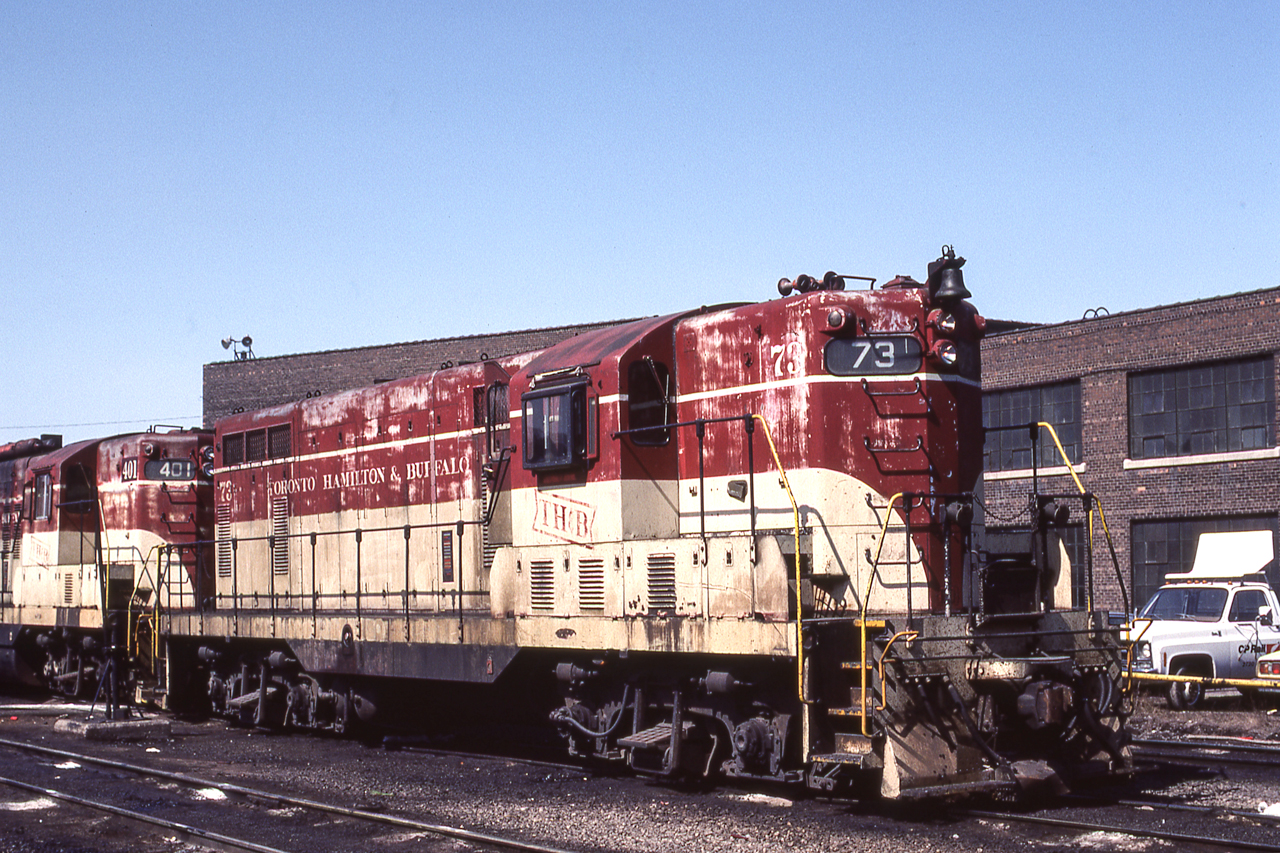 TH&B 73 is outside the shops in Hamilton, Ontario on March 27, 1984.
Bob