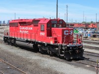 St.Paul hump unit 5102 (ex CP SD40-2 6040) classified as an SD40-3 with upgraded ZTR control system is a surprise visitor at Agincourt.