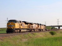 I wasn’t planning on Railfanning on Father’s Day, but some things get you off your butt :) The chance to shoot a trio of Union Pacific units in Ontario is a pretty good reason especially if the power isn’t all GE built GEVO’s. Hornby East isn’t the most photogenic location but when shooting eastbounds in the afternoon you have to pick your locations wisely. Train DIM016 is an empty wind turbine train out of Texas and is most likely returning the empty flats to Quebec. It’s interesting that three units were assigned to the train considering that one unit would have been more then enough power.