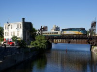 VIA 6417 is on the tail end of VIA 65 as it crosses the Lachine Canal.