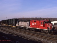 The St. Thomas to Oshawa "Frame Train" glides through Guelph Jct.