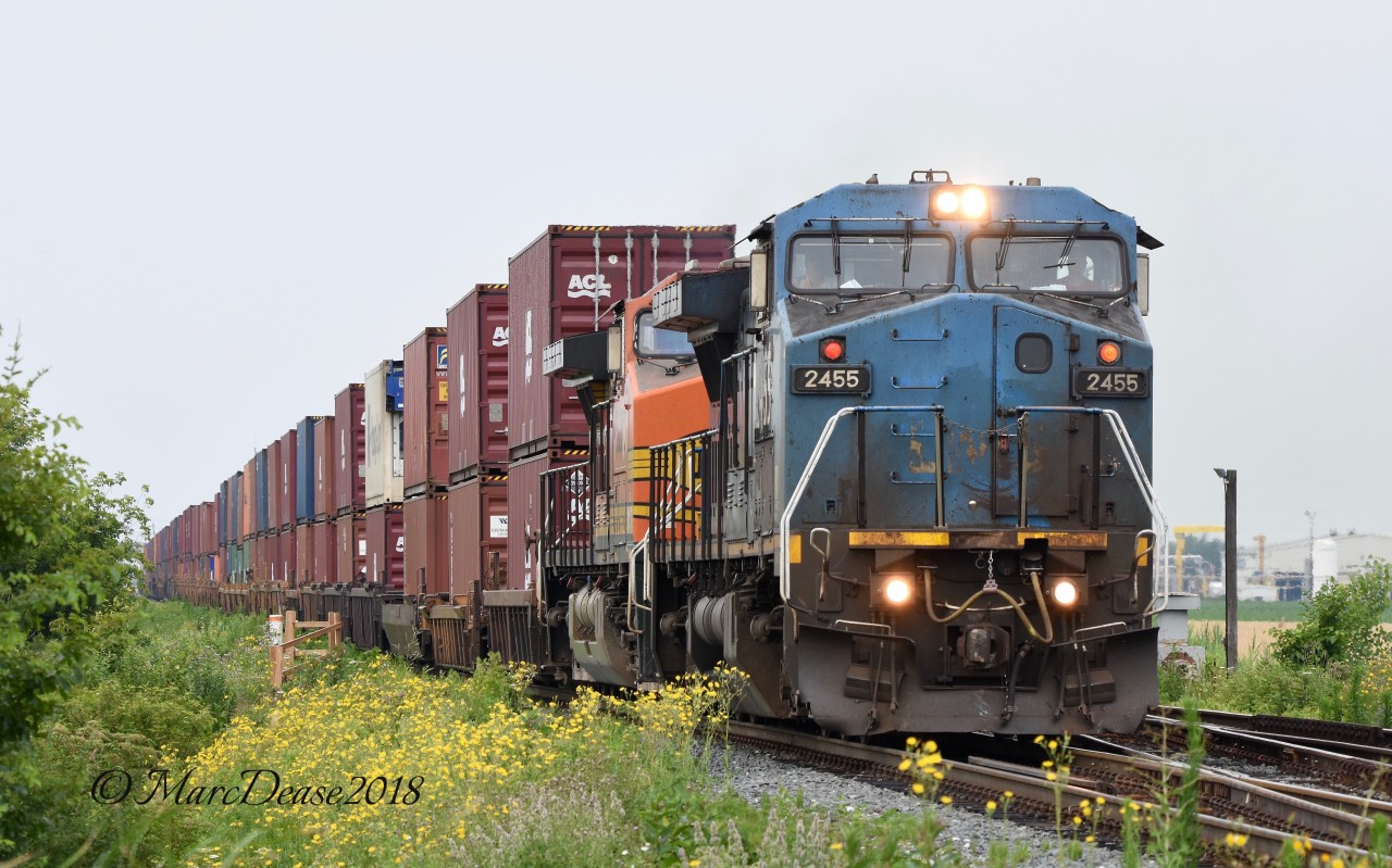 IC 2455 takes over as the leader on train 148 out of Sarnia.