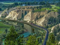 Managed to catch this beautiful train winding through the valley near Invermere, BC.  I love photographing trains and showing the landscape they pass through.