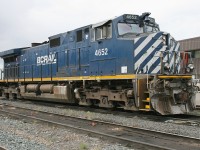 BCOL 4652, resting on the shop track in the "south yard" of the former BC Rail. These units were perhaps my favorite to operate, they looked good, had a comfortable cab, were heavy with good ride and pulled well. The real delight was they have a "standard control stand / console" not the horrible back breaking desktop control stand.