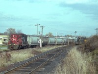 Railpictures.ca - A.W.Mooney Photo: Not really a 'race' but I wish it had  have been. Maybe the trains might have been a bit closer. :o) CN 4529 is  westbound down the old