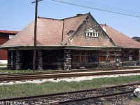 Chesapeake & Ohio's Kingsville Station, boarded up and looking a bit worse for wear, is pictured in May 1981. It was located at Mile 30.51 along C&O's Sub 1. The tracks are gone today, but the 1889-vintage station (designated a heritage property) remains, restored and now home to the Mettawas Station Mediterranean Restaurant.