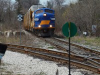 (Ex) Rail America 1400 followed by Ontario Southland Railway 1620 on a lovely spring morning just outside of Ingersoll Ontario's Wye crossing. 