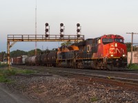 Well, Friday the 13th rolled through and as many were returning for Port Dover, many railfans were heading trackside to photograph CN 383.  Here we see it in the last light of the day at Paris Junction with CN 3021 and NS 1071, The Central New Jersey heritage unit.