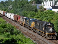 CN 398 about to dip under Wayne Gretzky Parkway with IC 1003, GECX 7329, and PRLX 250 providing the power on 132 cars