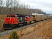 Mile 30, a famous spot for us 'fans and on November 12 2006 I went out on a lark and photographed only two trains. This was one of them and while at the time, I would have said 'wrong leader' - my slightly older self now says 'right leader'. The train is 422 and of course this sounded really good. Also enjoy the extra class lights lit up. These were golden days.