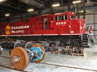 Originally an AC4400 painted in the dual flags scheme the second unit to wear the number 8000 since a Baldwin DRS 4-4-1000. This unit was originally CP 9521. 