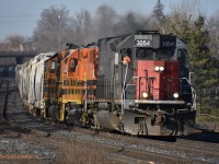  Most of my posts to date have been scanned K-64 slides, but with the pending take back of the Guelph Sub by CN I guess we wont be seeing this in Georgetown much longer. I was out playing with my new Nikon D3400. I posted this on FB with the caption "If you only shoot one train a day. One with a Tunnel Motor in the lead is acceptable". One day I'll have to go thru my California slides to see if I ever shot this unit on Cajon or at Tehachapi. 