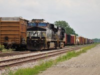 The daily NS transfer is seen here running around their train at CN "Duff" after bringing over interchange cars for CN. They would wait here for a couple of hours for CN to show up with cars for them to bring back to Buffalo. 