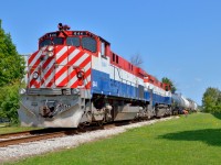 <b>Mountainous Beasts.  </b>It's not just on CN where a pair of former BC Rail units are  roaming right now, OSR 644 and 647 chug their way around Guelph daily, minus the BCOL reporting marks of course.  Only  these are better...they're MLW's. ;)