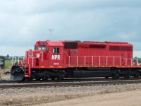 NPR 5643 is presently on lease to Alberta Midland Railway Terminal along with GP9u 1695. The company website gallery also has some nice photos of the terminal itself. 

http://albertamidlandrail.com/gallery/