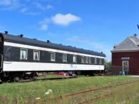 A NEWFOUNDLANDER IN CANADA. The title of Alan Doyle’s latest book seems to be an apt description of this scene at the Orangedale Railway Station Museum in Nova Scotia. Having arrived from North Sydney on Marine Atlantic's 'Atlantic Vision' just hours earlier and while enroute to Antigonish, the photographer captured Terra Transport's Business Car 'Terra Nova 2' basking in the hot sun of August 21, 2016. Originally built in May 1955 as the 8-Section, 1 State Room, 1 Smoking Room sleeper # 317 'Bonavista' by the CC&F, it was the last narrow gauge sleeping car ordered for the CNR's Newfoundland operations. A vital part of the 'Caribou's' consist, and delivered in all olive green livery, it would be repainted later in olive, black and gold and again in the black and grey before the end of passenger service in 1969. With the formation of Terra Transport in 1979, it was converted to a business car at a cost in excess of $250,000, complete with mahogany walls, a new observation platform and marker lights. Having been sold and resold several times, including as a main attraction at the Trinity Loop Train Park where it could be rented for the night, it eventually found its way to the Orangedale Railway Station Museum in Nova Scotia where it remains to this day, still delightfully in its Terra Transport markings. (See image 33916)