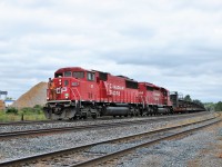 The rail track train has some very nice power in SD60M 6259 and SD40-2 5866 as it rolls in to Guelph Junction with the conductor readying to get off and throw the manual switch to Main 1 where it will tied down and get a recrew.