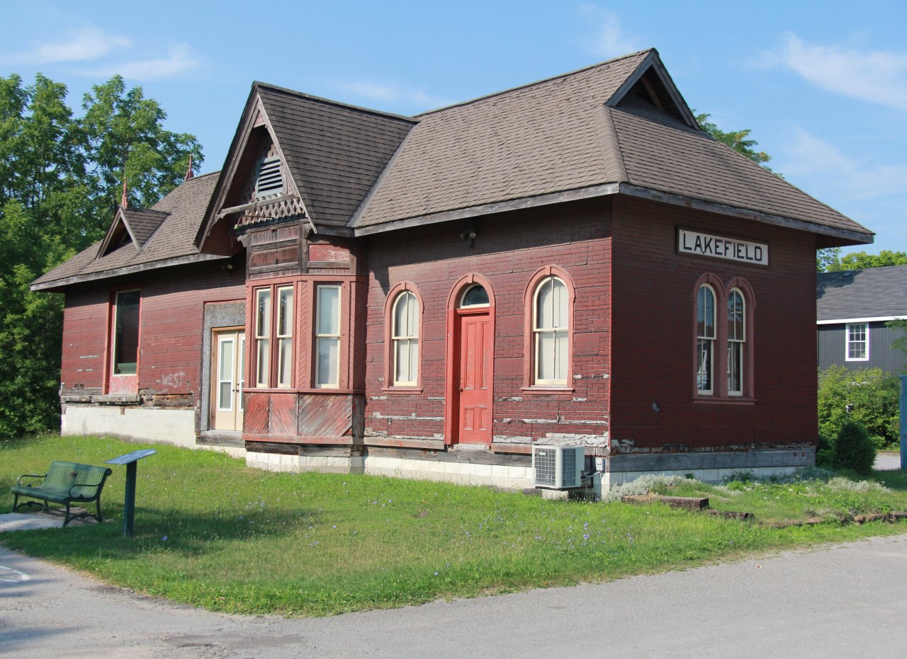 Sitting in quiet retirement, the Lakefield Ontario station, now a book shop, sits at the end of the bike trail.

From looking at other submissions of this station it appears that little has been done to restore the exterior of the building.