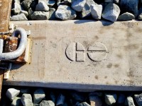 I guess you must be a pretty important customer to have your own personalized railroad tie.
Brand new track, brand new ballast, pandrol clip and brand new concrete rail tie for Metrolinx/GO. 
This track is part of the new approach tracks leading towards the Humber River. Over the next 7
weeks the bridge spans will be replaced with new ones as the over 100 year old bridge is replaced.

