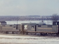 Four RS18s work Hamilton Yard in this undated photo from the early 1960s (3128, 3123, and two unidentified units--one out of the cropped photo).