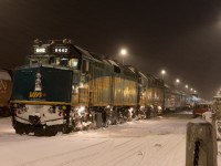 The Canadian was still running pretty close to on time almost 24 hours into the trip, despite the heavy snow which had plugged up the switches at both ends of the sidings we had used. From here on in, there would be no weather related delays, only train traffic delays. Things would turn out nicely for us, however, as the final delay was kept to about 12 hours, resulting in 2 bonus meals aboard the train.