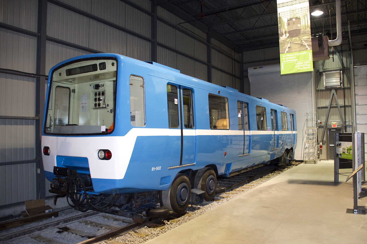Built at the Canadian Vickers shipyard in Montreal, the MR-63 Metro cars faithfully served Montreal's Metro system from 1966 until June 2018, when the last ones were retired. This car was completely cleaned, sanded and repainted into its original 1966 colours at the STM Place D'Youville shops and was delivered to Exporail just this week. This car was the first one delivered and was also the one used for official photos featuring mayor Jean Drapeau and other dignitaries in August 1966, just before the Metro system opened to the public.
