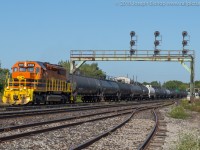 September 18, 2018 marked the end of the Southern Ontario Railway era running from Nanticoke to Paris.  The SOR ran one final 597 in a daylight move with RLHH 3404 and 35 tank cars.  It was a bittersweet train to photograph as the SOR is the railway that I started watching as a young kid and have grown up watching the changes to the line through the Railtex to Rail America and finally G&W ownership.  The RTC called this train "CN 597" as they entered the Dundas Sub at Brant Junction, but to me it'll always be RLHH 597.  Thanks goes out to Steve Host, Jamie Knott, Peter Duns and James Gardiner for the updates throughout the afternoon which allowed me to get the shot at Paris after work.