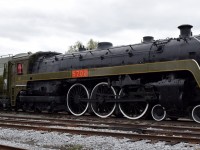 CNR 5702, freshly repainted and ready for indoors display at ExpoRail.  One of the fast Hudsons with 80" drivers.  The regal CNR paint scheme just sets the locomotive apart as a Canadian icon of speed and luxury trains.