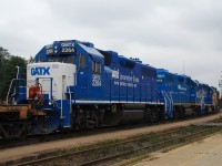 Add three more GMTX GP38-2s to the CN lease fleet.  GMTX 2284, GMTX 2163, and GMTX 2264 were on 148 behind CN 8837 and GECX 7733 today.  The GATX units have an interesting history, starting life as Long Island Railroad 274, Cleveland Electric Illuminating 101, and Detroit, Toledo & Ironton 202 respectively.  Thanks to Bruce Mercer for helping with the locomotive histories.