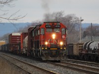 550 rolls into Parkdale Yard on a cool March morning. 