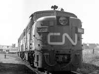 CN 6763 is at the CN Spadina yard engine facility in Toronto on September 13, 1969.