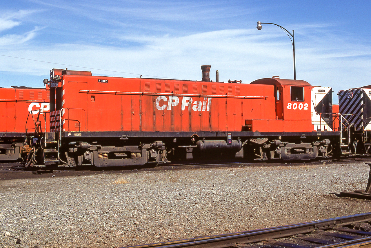CP 8002 is in the CP engine facility in Nanaimo, British Columbia.