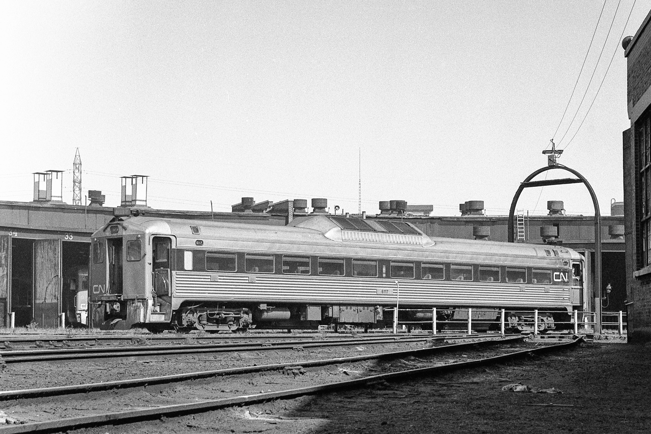 CN 6117 is getting on the turntable at CN's Spadina roundhouse in Toronto on September 13, 1969.
bob