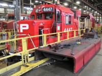 Remote control equipped GP38-2 with it's roof panel and exhaust sections removed.