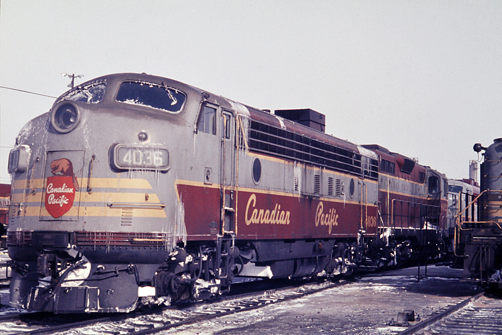 Oh the days of grey and maroon.     Lots of neat stuff gathered here at Agincourt.  Along with the F-unit, there is a GP9, an MLW FA unit and an RS3.