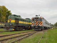 The York Durham Heritage Railway provides a wonderful scenic trip between Uxbridge and Stouffville with it's vintage coaches of CN/VIA and ONR heritage, as well as the "Boise Budds" from the now defunct Guelph Junction Express train.  Powering these trains is a fleet of 3 ALCO/MLW products; an RS11 and 2 RS3's.  Here the train has just arrived from Stouffville with a packed train behind RS11 3612.  RS3 22, their secondary unit, is seen parked in the siding at the operation's main yard which is full of vintage rail equipment, some dating back to 1918/1919.  Second RS3 1310 remains out of service at the north end of the depot.