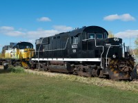 The entire roster of Saskatchewan shortline Northern Lights Railway rests in Kinistino SK 