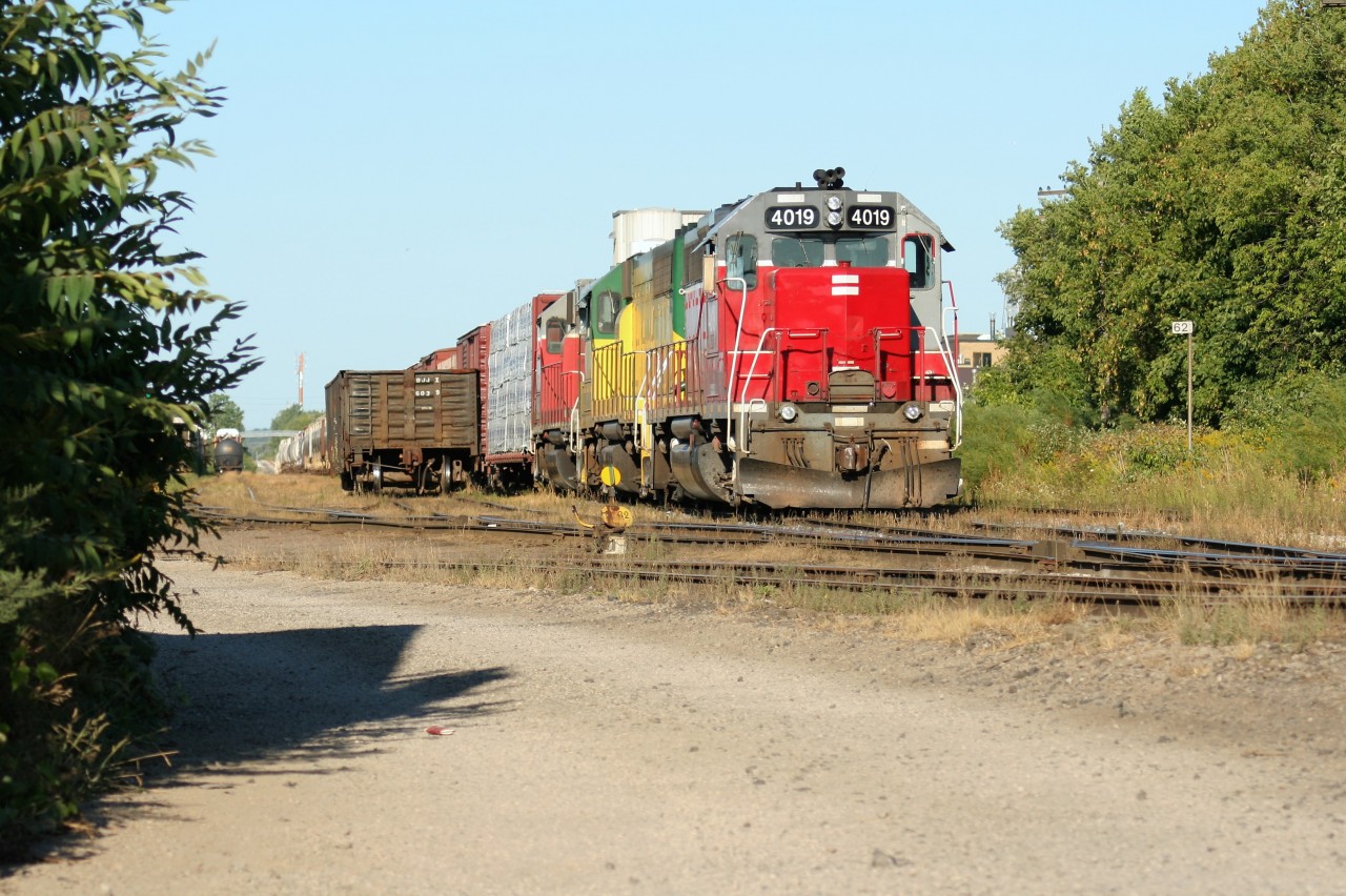 Back in 2007, a quick visit to the Kitchener yard finds GEXR train 431 tied-down in the siding with the usual assortment of 4-axle power including; GP40’s 4019 and 4046 as well as GP38AC 3835. 

In the almost 20 years since GEXR has operated the Guelph Subdivision, operators RailTex and RailAmerica have come and gone with G&W being the last official handler before the inevitable return of CN this November.  

In the upcoming month, any photographs of G&W's orange painted units (or ex-SP tunnel motor) assigned to GEXR trains 431/432 will quickly become historic as they fade to the returning era of CN and a future that will no doubt be well documented in the months ahead.