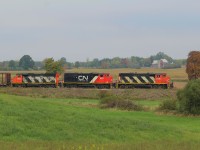 580 rolls through the countryside of Brant County on its way to Hagersville on Thanksgiving Monday.