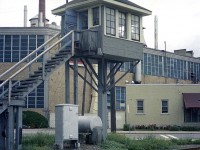 Here's a view of the old Watchman's Tower at the CN crossing, King St in Kitchener. Another "personal side" of railroading long gone.