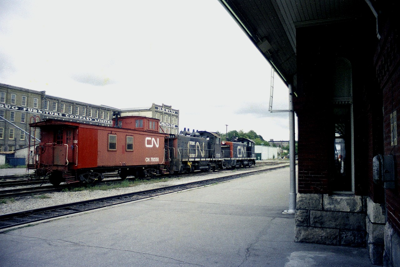 Well, I guess we are going to see CN back thru this part of the province again.  Not quite like this though. Across from the Kitchener station where most local power over the years has languished, CN 7171, an SW8 and CN 1315, an SW1200Rs sit awaiting next assignment. They have both been long retired from the roster. The old van, CN 78558, no doubt is long gone as well, but I have no idea where.