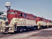 TH&B 76-75-72 are looking pretty good at CP's Agincourt Yard in 1968.  Both TH&B and NYC power could be found quite often at Agincourt waiting to bring either the Starlight or the Kinnear trains over to Hamilton. 