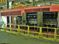 SD40-2 5876 has it's top deck and air box covers open for inspection before heading off to new a owner.