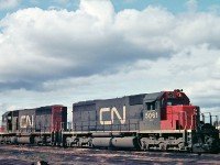 Ready for the call to duty, CN 5061-5045 await an assignment at Fort Erie, ON.  Less than a year old, these SD-40's have accumulated enough grime to look older than their age.  